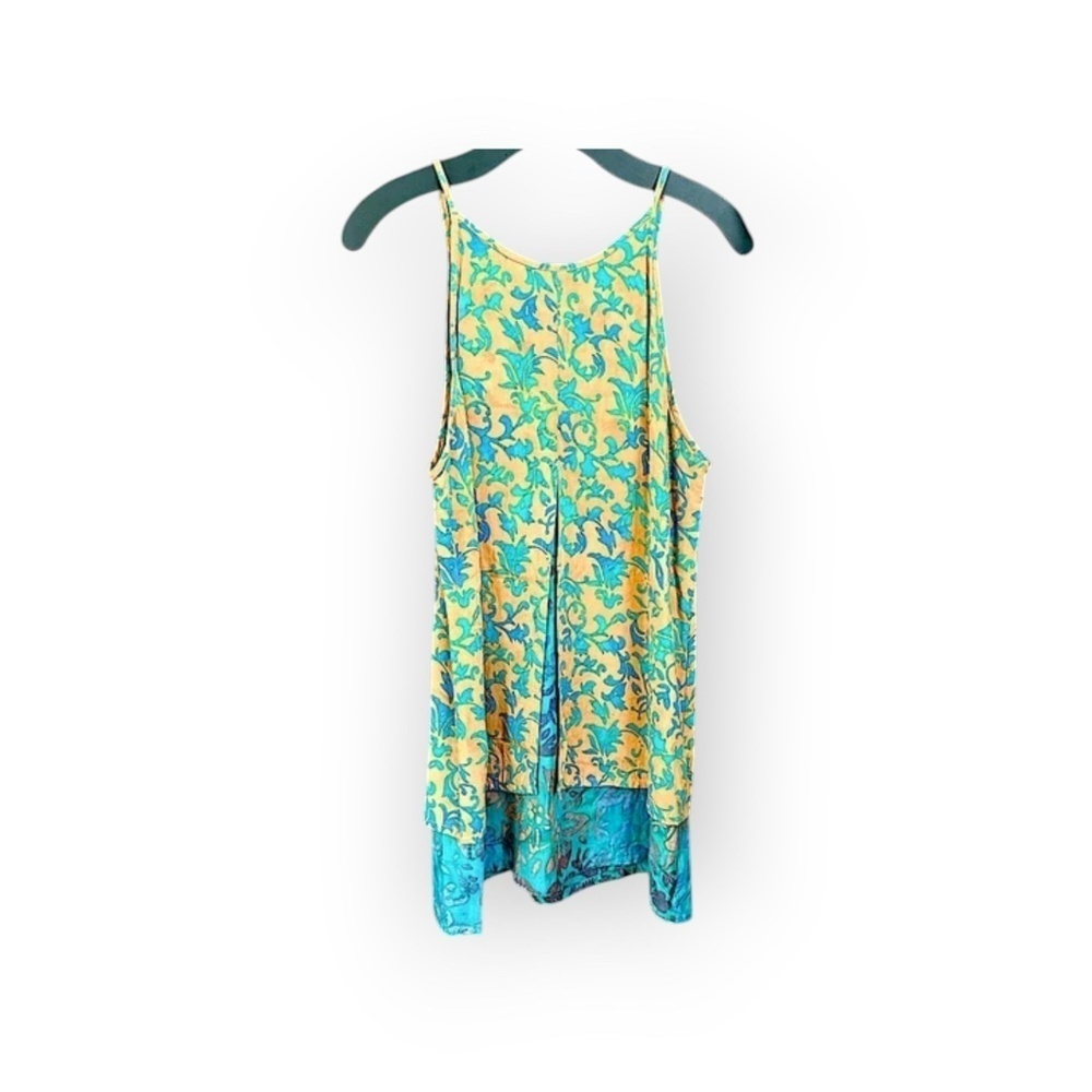🛍️ Go fish.  muster yellow/ green sleeveless dress. Great condition.